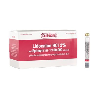 Septodont - Cook-Waite Lidocaine HCl 2% & Epinephrine 1:100000 50/Bx