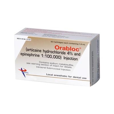 Pierrel - Orabloc Articaine 1:100 4% 50 Cartridges/Box