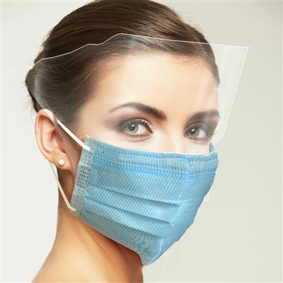 Dukal - FLUiDBLOQ Anti-Fog Earloop Mask with 1/2 Face-Shield