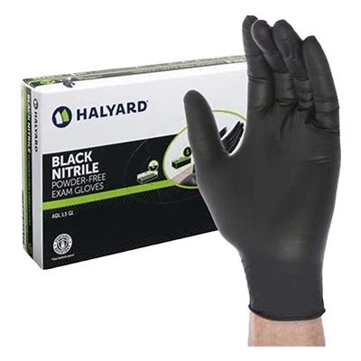 Halyard - Protective Black Nitrile Powder Free Gloves