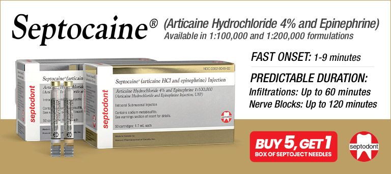 Septodont Septocaine. Buy 5 Septocaine Get 1 box Septoject Needles!