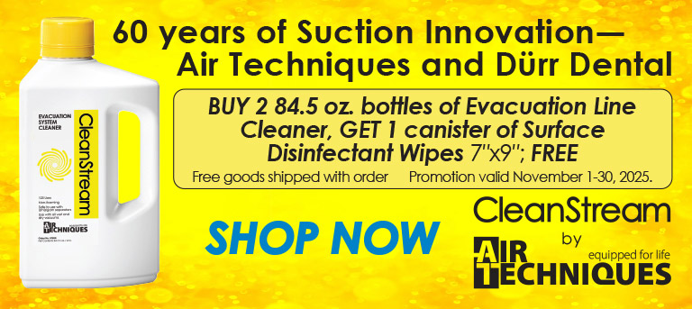 Air Techniques CleanStream Buy 2 Bottles Get 1 canister of surface wipes free