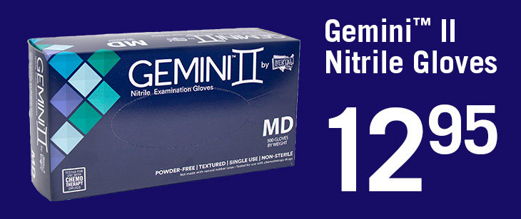$12.95 Gemini™ II Nitrile Gloves 300/Box
