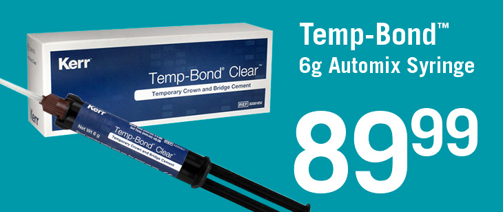 Kerr Temp-Bond Clear Automix Syringe 6gm. $89.99