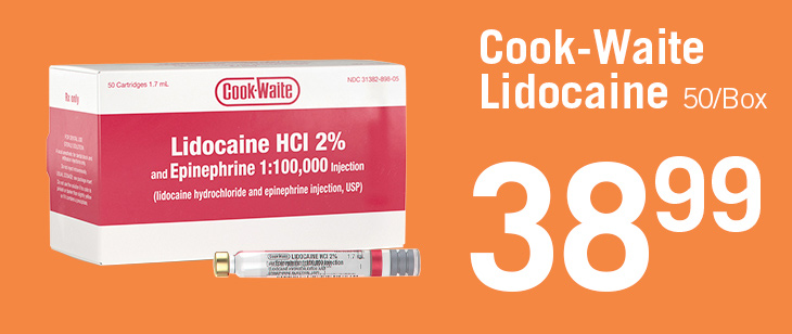Cook-Waite Lidocaine 50 per box $38.99