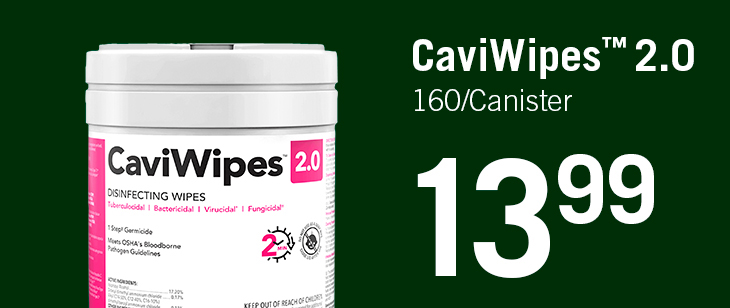 $13.99 CaviWipes&trade; 2.0 160/Canister
