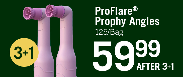 $59.99 after 3+1 ProFlare&reg; Prophy Angles 125/Bag