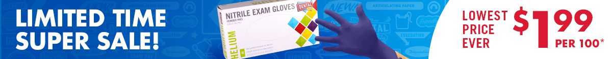 Limited Time Super Sale! Lowest Price Ever $1.99 Helium Nitrile Exam Gloves Per 100